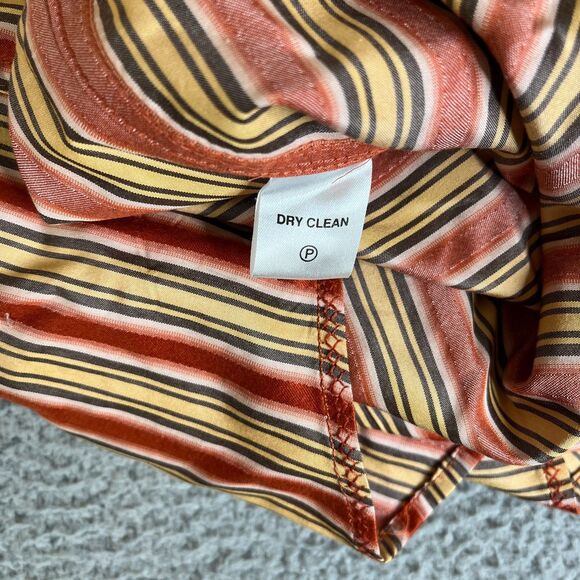 Tommy Bahama Silk Shirt Mens XL Red Orange Red Striped Long Sleeve Collar - Picture 12 of 12